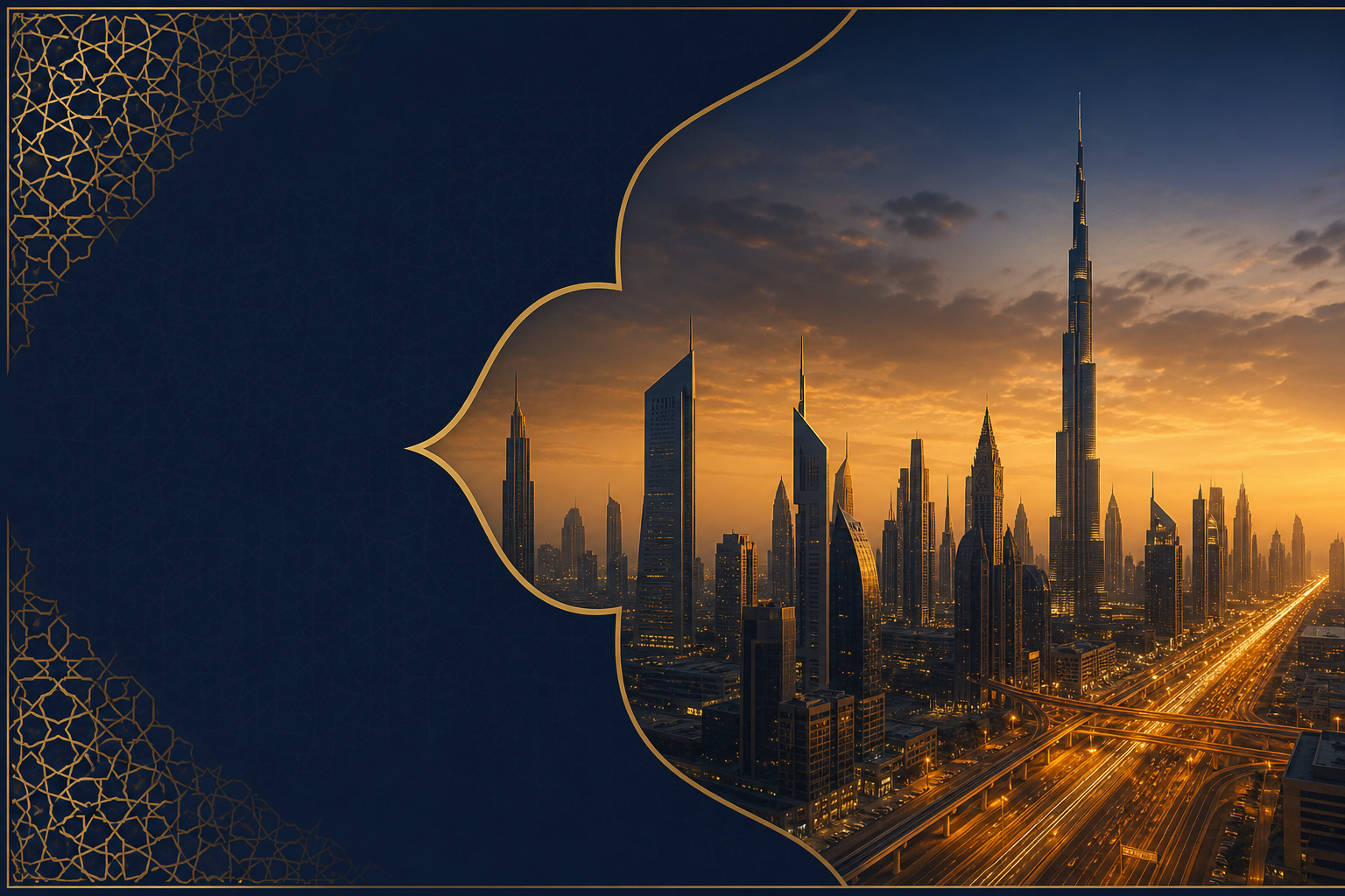 أفق دبي مع سياق التداول في الإمارات